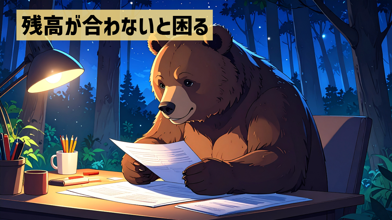 残高が合わないと困る